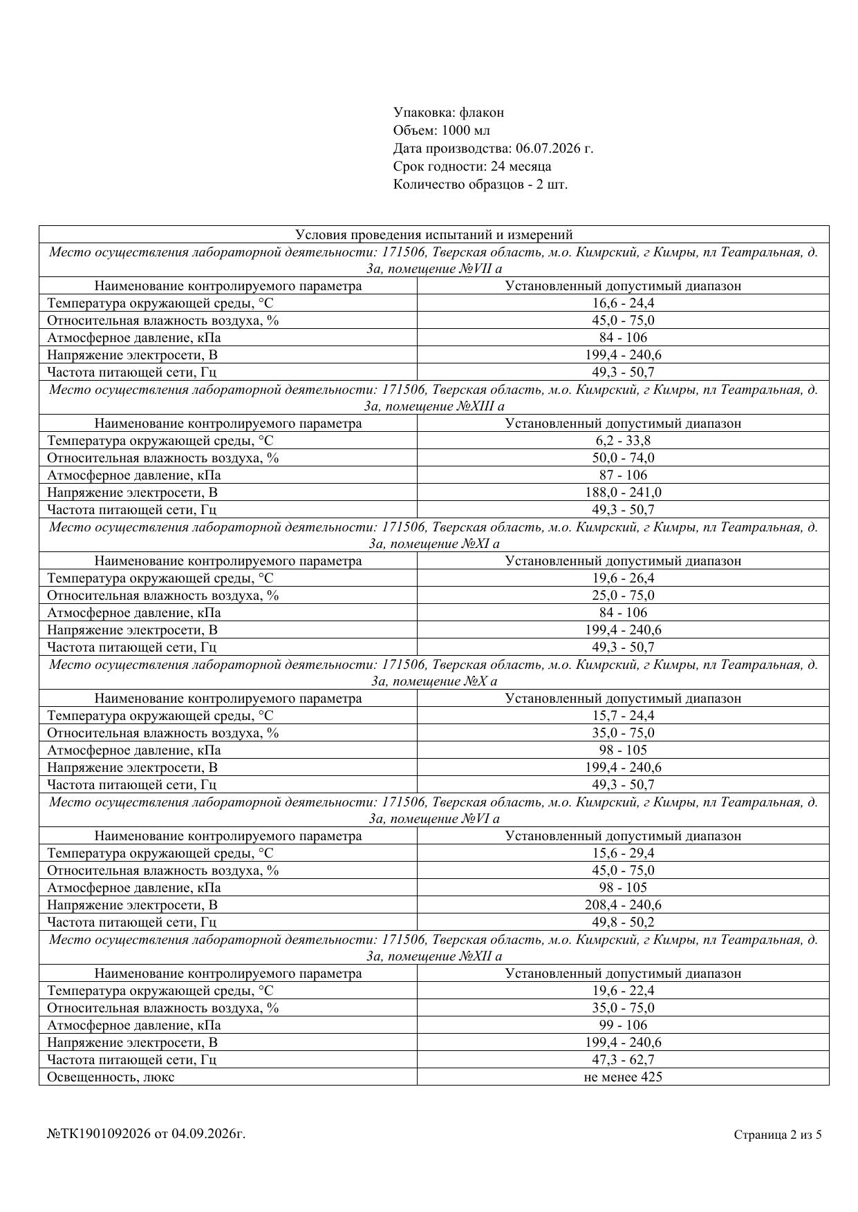 Протокол испытаний — Масло массажное: Магниевое