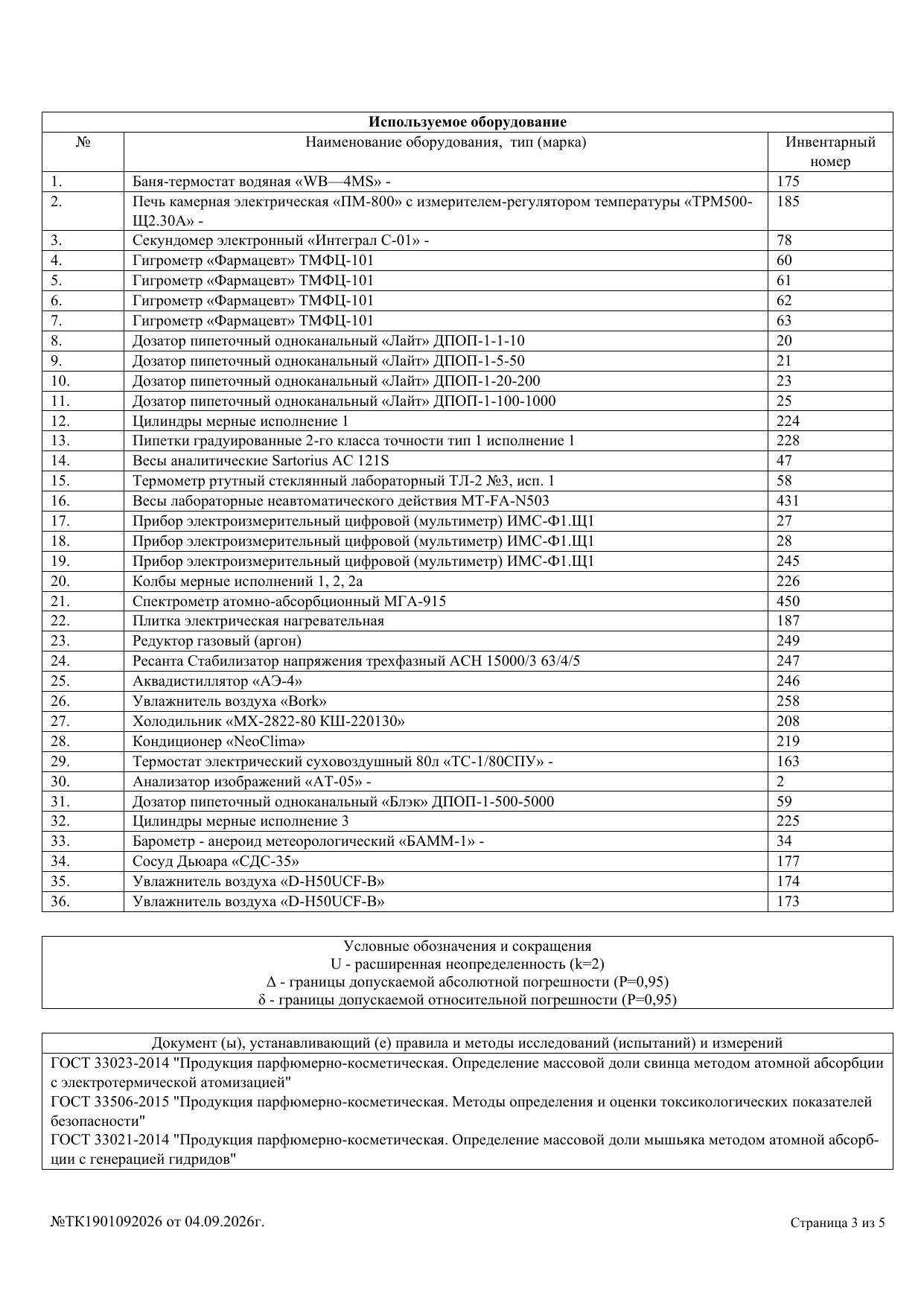 Протокол испытаний — Масло массажное: Магниевое